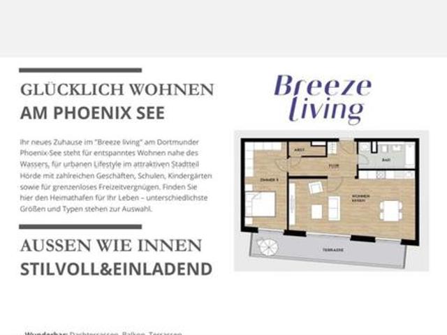 Mietwohnung am Phoenix See Dortmund. 78qm, teilmöbliert, m