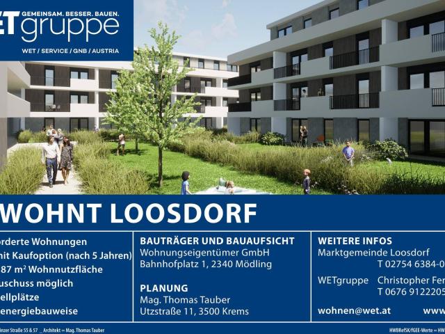 Mietwohnung im 1. OG mit Loggia | Kaufoption | gefördert