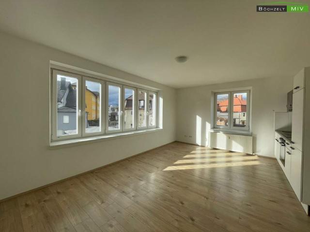Mietwohnung mit möblierter Küche + Badezimmer mit Fenster