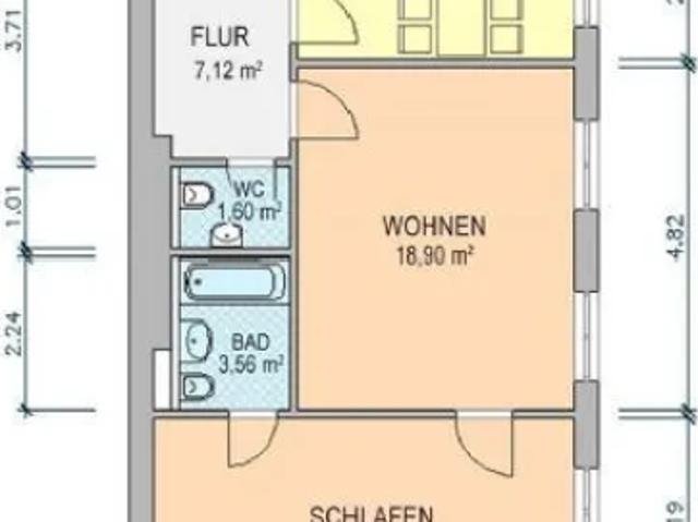 Mietwohnungen ✓ 330 € Kaltmiete ✓ 60 m² Wohnfläche ⌖ 08523 Plauen, Krausenstraße 34