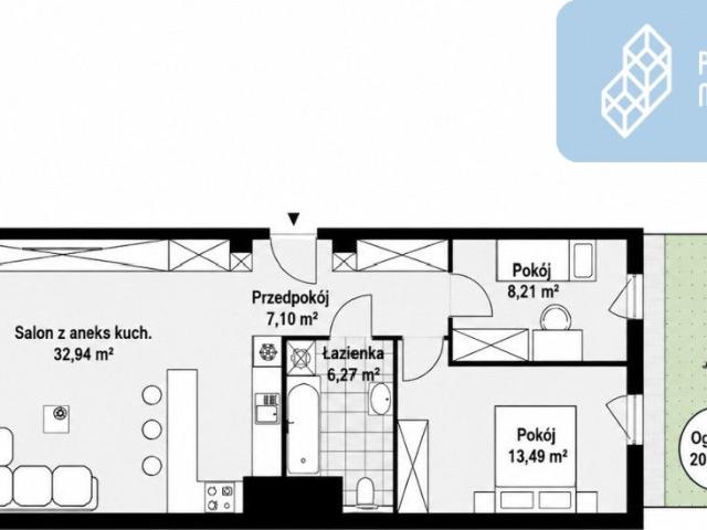 Mieszkanie na sprzedaż 3 pokoje Kraków Podgórze, 67,97 m2, parter