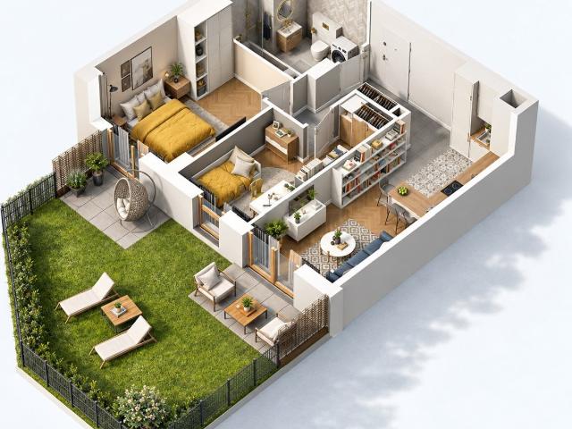 Mieszkanie na sprzedaż 3 pokoje Lublin Wrotków, 53,21 m2, parter