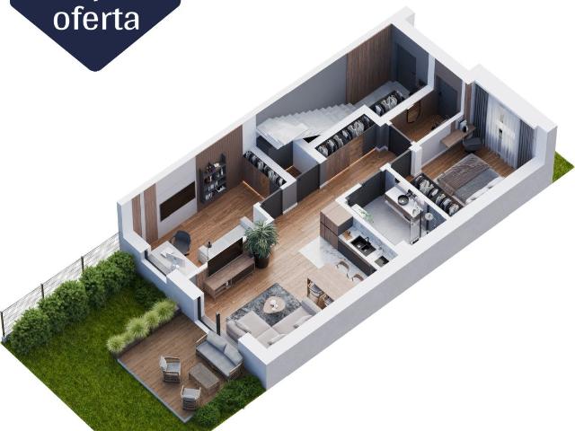 Mieszkanie na sprzedaż 3 pokoje rzeszowski, 59,98 m2, parter