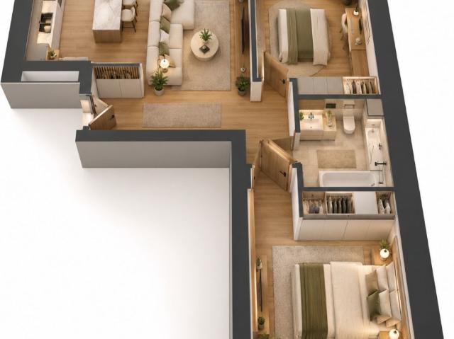 Mieszkanie na sprzedaż 3 pokoje Warszawa Mokotów, 61,61 m2, 3 piętro