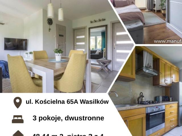 Mieszkanie na sprzedaż 3 pokoje Wasilków, 48,44 m2, 3 piętro