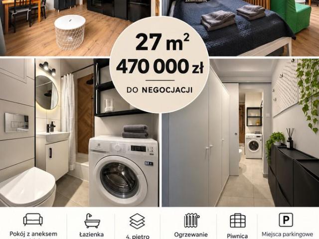 Mieszkanie na sprzedaż 1 pokój Wrocław Stare Miasto, 27 m2, 4 piętro