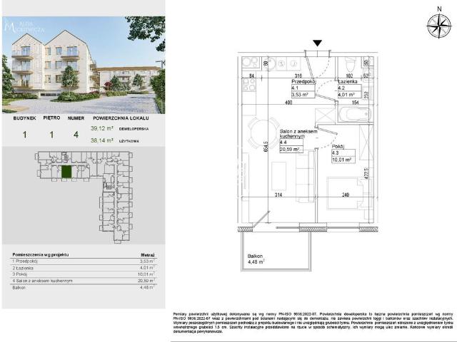 Mieszkanie na sprzedaż 2 pokoje bydgoski, 38,14 m2, 1 piętro