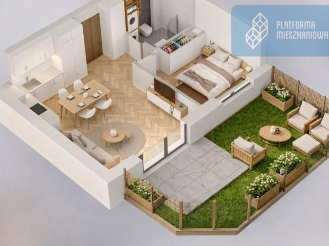 Mieszkanie na sprzedaż 2 pokoje Poznań Nowe Miasto, 42,90 m2, parter