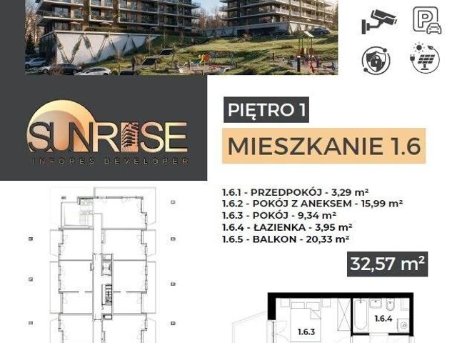 Mieszkanie na sprzedaż 2 pokoje Przemyśl, 32,56 m2, 1 piętro