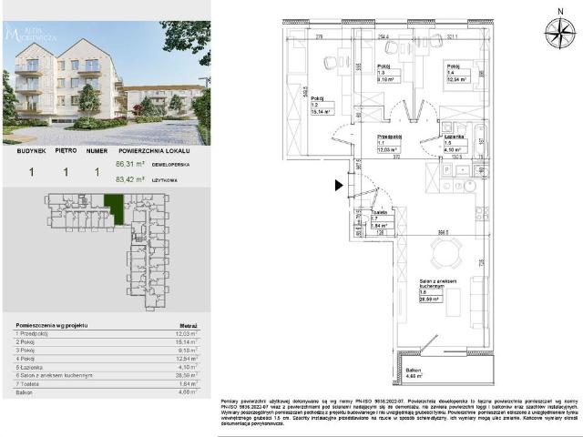 Mieszkanie na sprzedaż 4 pokoje bydgoski, 83,42 m2, 1 piętro