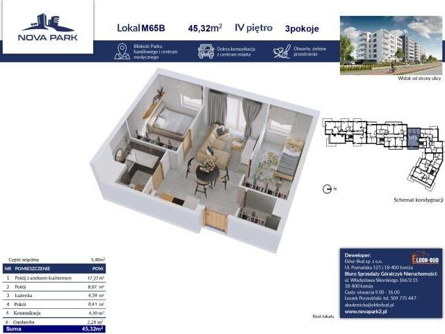 Mieszkanie, Łomża, Akademicka, 45.98 m², sprzedam mieszkanie