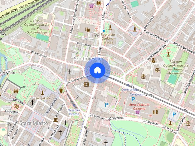 Mieszkanie do wynajęcia Olsztyn przy parku centralnym kościuszki