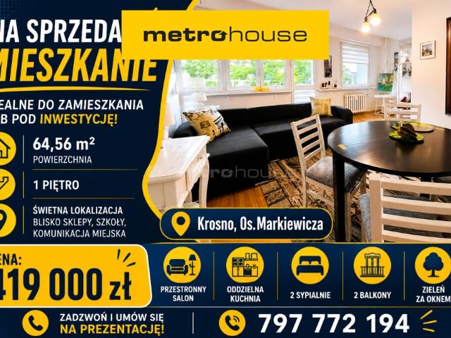 Mieszkanie, Krosno, 64.56 m², sprzedam mieszkanie