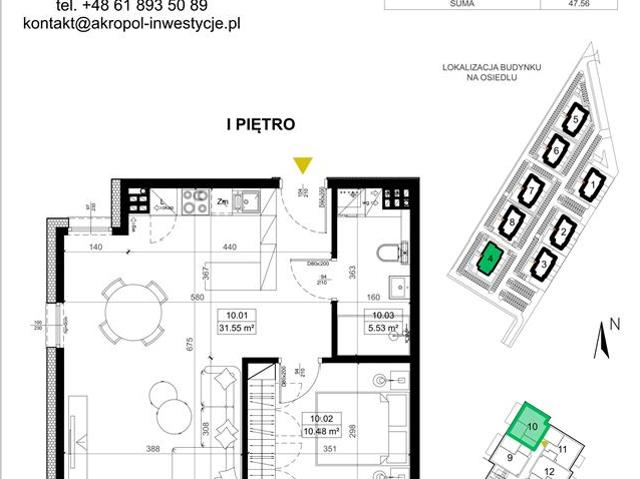 Mieszkanie, Środa Wielkopolska, 47.56 m2, 2 pokoje