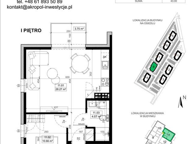 Mieszkanie, Środa Wielkopolska, 43.00 m2, 2 pokoje