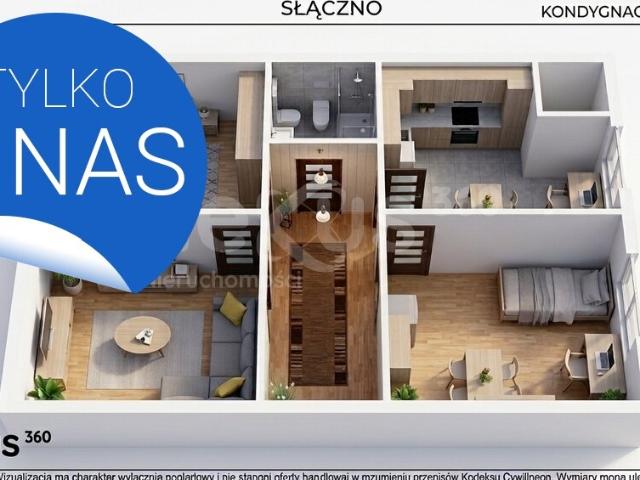 Mieszkanie, Słączno, 58.40 m², sprzedam mieszkanie