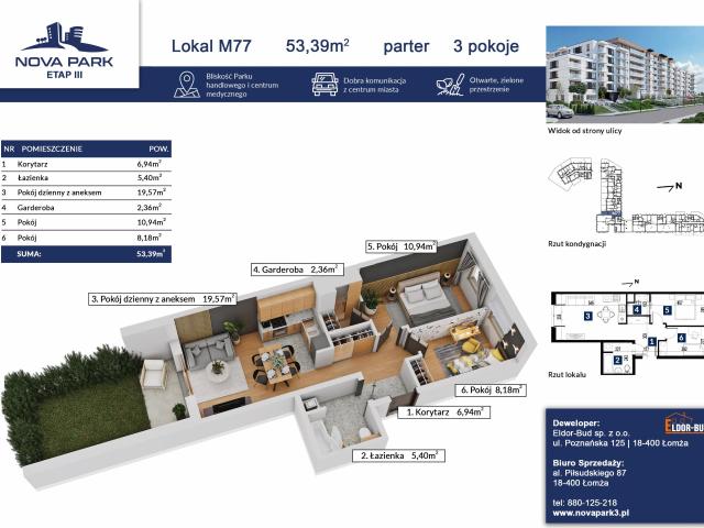 Mieszkanie sprzedam, Łomża, Akademicka, 53 m2, cena: 481 791 zł