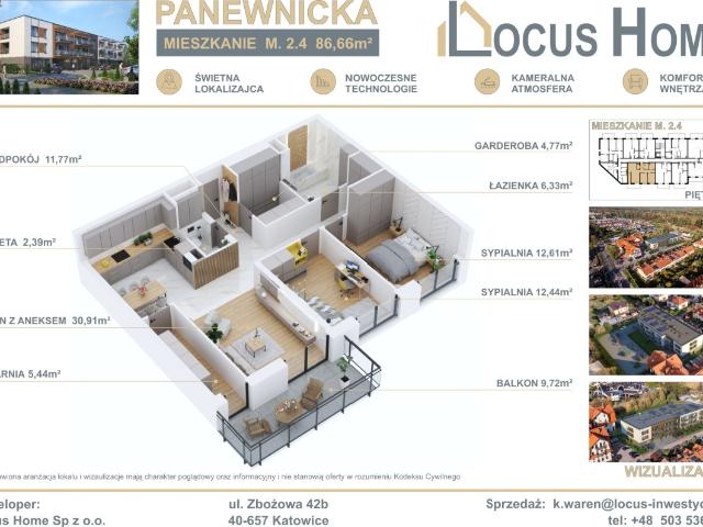 Mieszkanie sprzedam, Katowice, Ligota, Panewnicka, 87 m2, cena: 892 598 zł