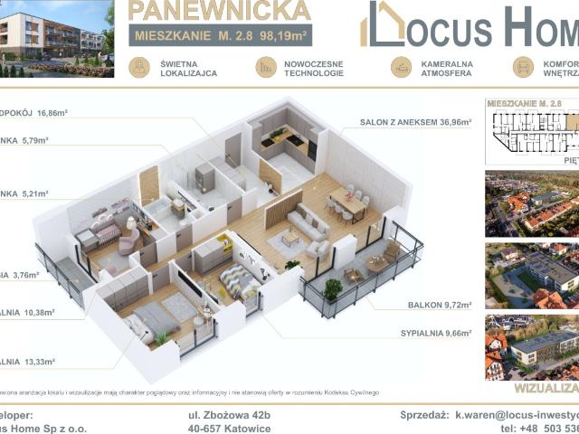 Mieszkanie sprzedam, Katowice, Ligota, Panewnicka, 98 m2, cena: 962 262 zł