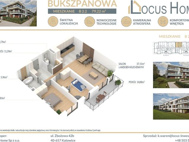 Mieszkanie sprzedam, Katowice, Piotrowice Ochojec, Bukszpanowa, 79 m2, cena: 681 292 zł