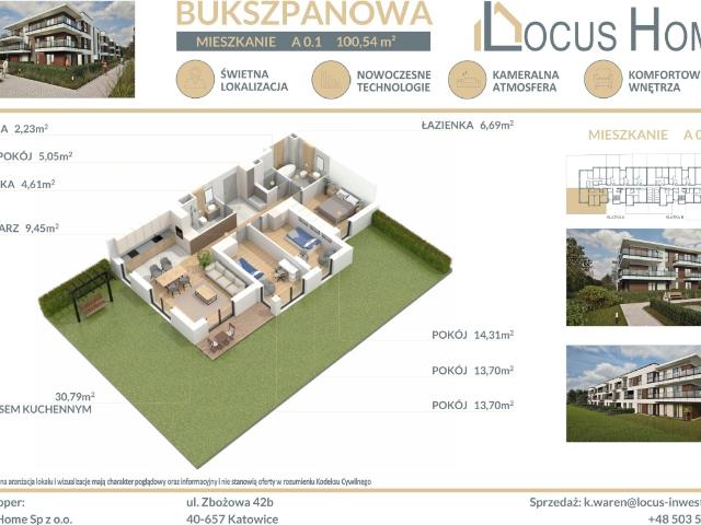Mieszkanie sprzedam, Katowice, Piotrowice Ochojec, Bukszpanowa, 101 m2, cena: 935 022 zł