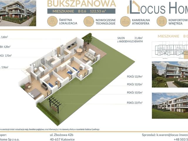 Mieszkanie sprzedam, Katowice, Piotrowice Ochojec, Bukszpanowa, 123 m2, cena: 998 620 zł