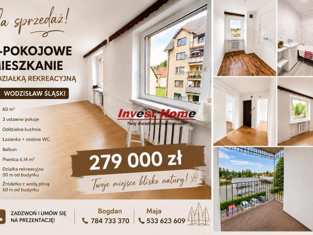 Mieszkanie sprzedam, Wodzisław Śląski, Dębowa, 60 m2, cena: 279 000 zł