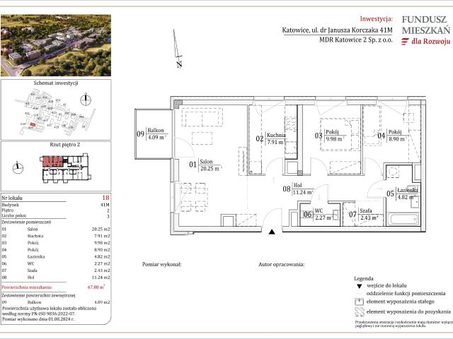 Mieszkanie w Katowicach 67,80 m² z rynku pierwotnego