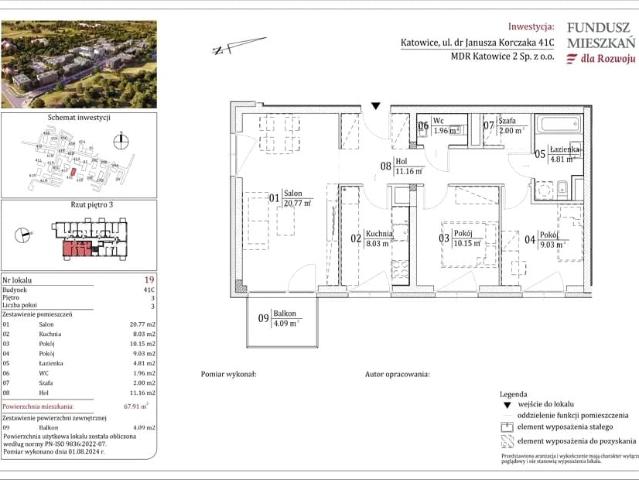 Mieszkanie w Katowicach 67,91 m² z rynku pierwotnego