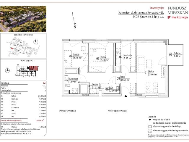 Mieszkanie w Katowicach 65,06 m² z rynku pierwotnego