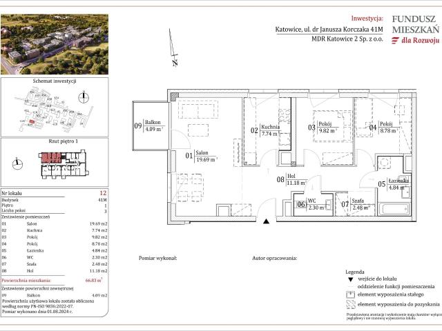 Mieszkanie w Katowicach 66,83 m² z rynku pierwotnego