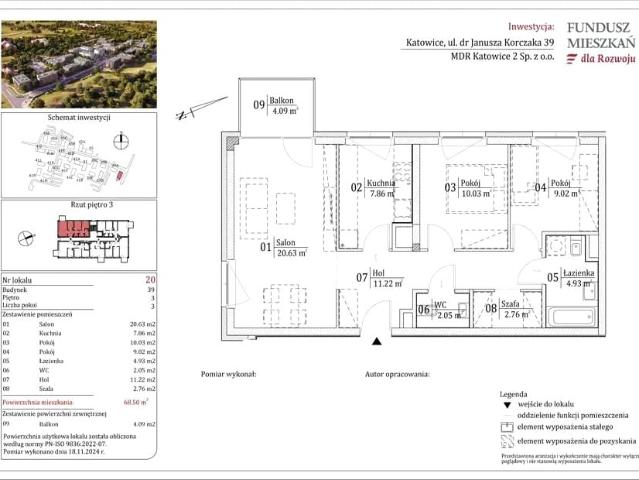 Mieszkanie w Katowicach 68,50 m² z rynku pierwotnego