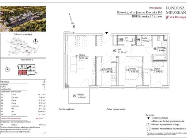 Mieszkanie w Katowicach 68,15 m² z rynku pierwotnego