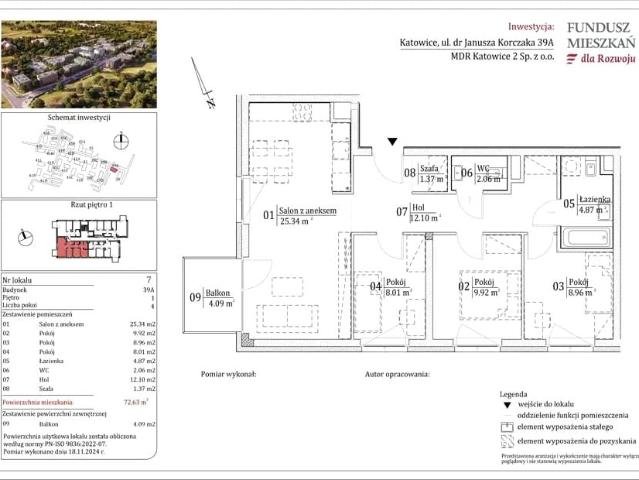 Mieszkanie w Katowicach 72,63 m² z rynku pierwotnego