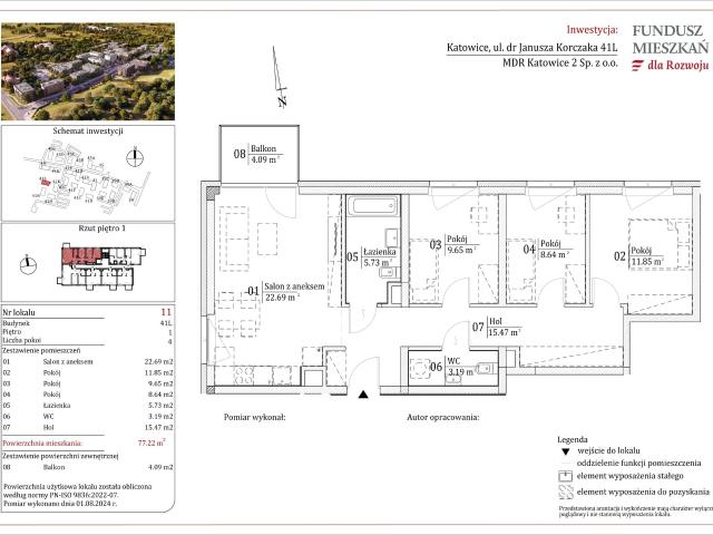 Mieszkanie w Katowicach 77,22 m² z rynku pierwotnego