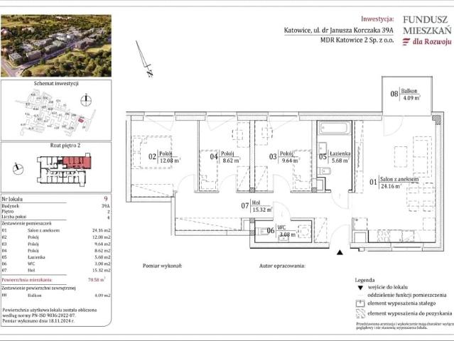 Mieszkanie w Katowicach 78,58 m² z rynku pierwotnego
