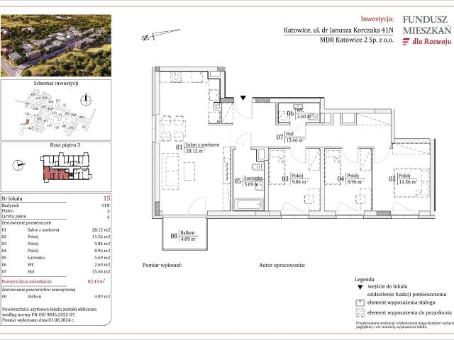 Mieszkanie w Katowicach 82,43 m² z rynku pierwotnego