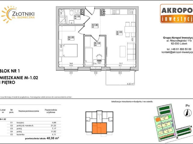 Mieszkanie, Złotniki, 49.71 m2, 3 pokoje