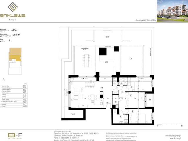 Mieszkanie, Zielona Góra, 121.71 m2, 4 pokoje