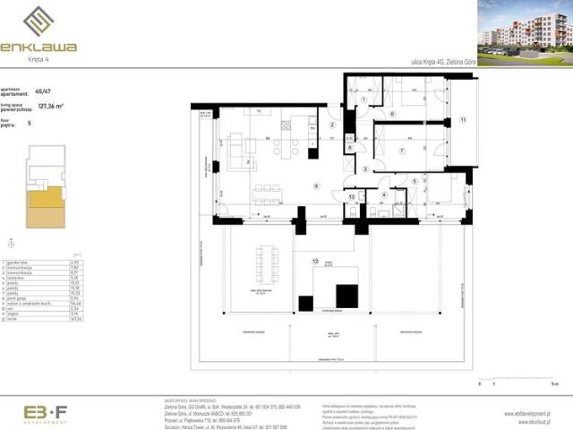 Mieszkanie, Zielona Góra, 127.36 m2, 4 pokoje