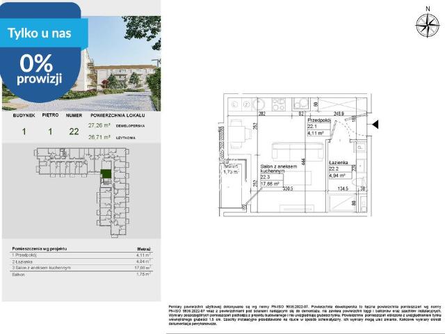 Mieszkanie 26,71 m² w Osielsku zapraszam