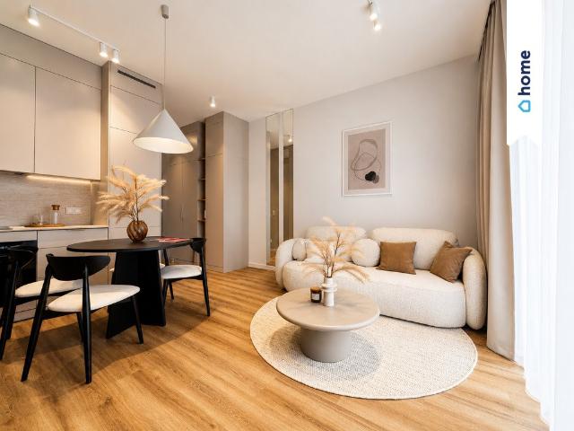 Mieszkanie 39,10 m² w Warszawie nowoczesny styl, balkon