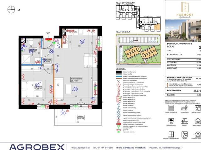 Mieszkanie, Poznań, 44.00 m2, 2 pokoje