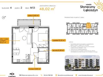 Mieszkanie, Kutno, 48.02 m2, 2 pokoje