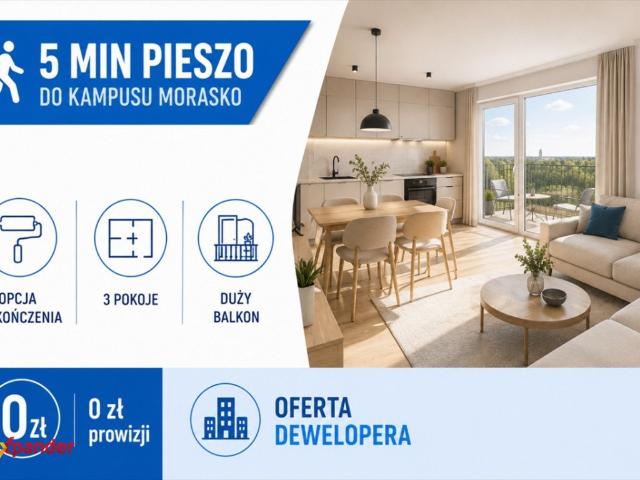 Mieszkanie 41 m² w Poznaniu blisko UAM z dużym balkonem