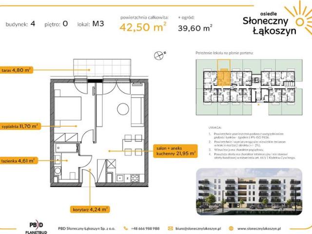 Mieszkanie, Kutno, 42.50 m2, 2 pokoje