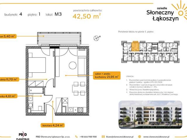 Mieszkanie, Kutno, 42.50 m2, 2 pokoje
