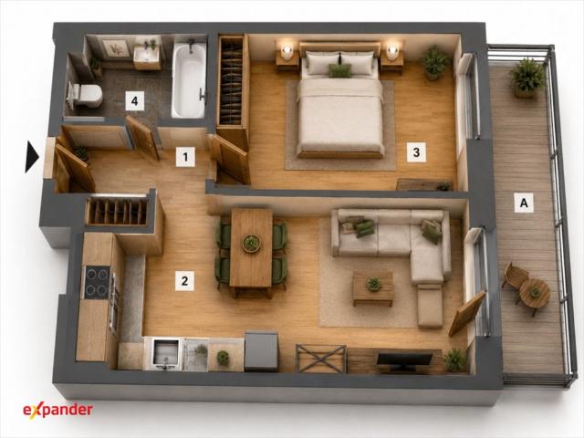 Mieszkanie 43 m² w Rzeszowie nowoczesne osiedle Przybyszówka