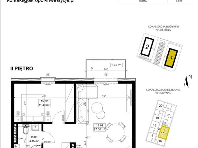 Mieszkanie, Luboń, 43.30 m2, 2 pokoje