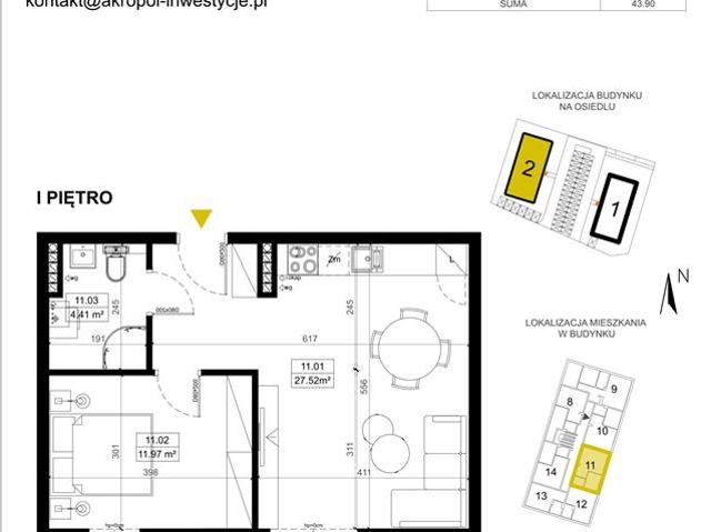 Mieszkanie, Luboń, 43.90 m2, 2 pokoje